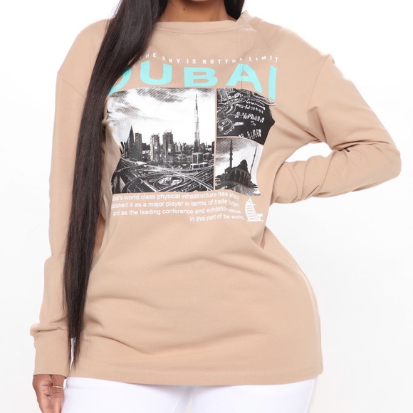 Fashion Nova - Trip To Dubai Long Sleeve Tunic Top - Picture 5 of 5